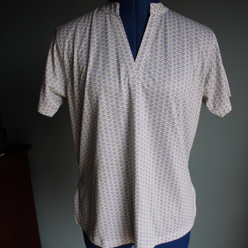 Page & Tuttle Cool Swing Women's Lavender/Yellow Short Sleeve Top ~M~